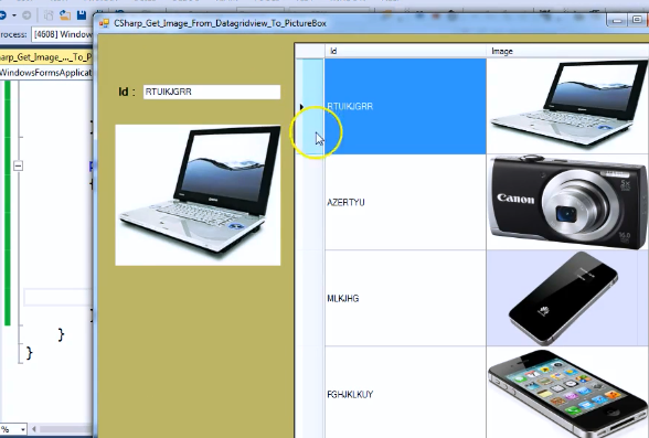 آموزش آموزش گرفتن تصویر از DataGridView و نمایش در PictureBox در سی شارپ #C